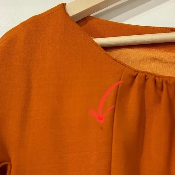 NWT MaxMara Wool Long Sleeve Shift Dress Rustic Orange‎ 8